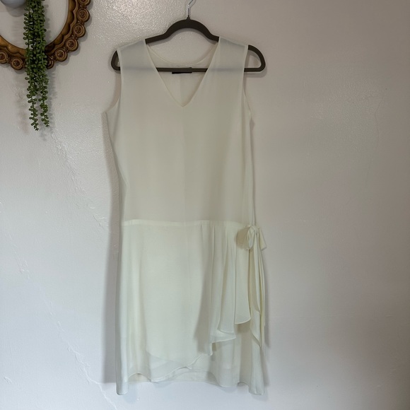 House of Recollections Cream Flapper Great Gatsby 1920s Dress, V-Neck - Picture 1 of 12